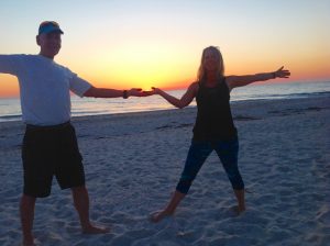 Sunset yoga at the beach